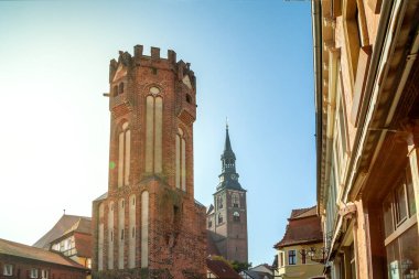 Tangermuende Kulesi, Elbe, Almanya 