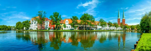 River Promenade Luebeck Schleswig Holstein Tyskland — Stockfoto