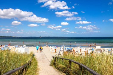 Beach Scharbeutz, Baltık Denizi, Almanya 