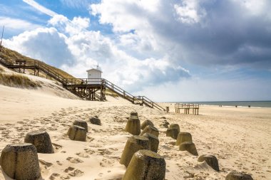 Almanya 'nın kuzeyinde, Sylt, Holstein eyâletinde plaj 