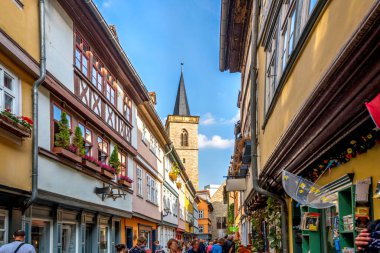 Kraemerbridge, Erfurt, Thueringen, Almanya 