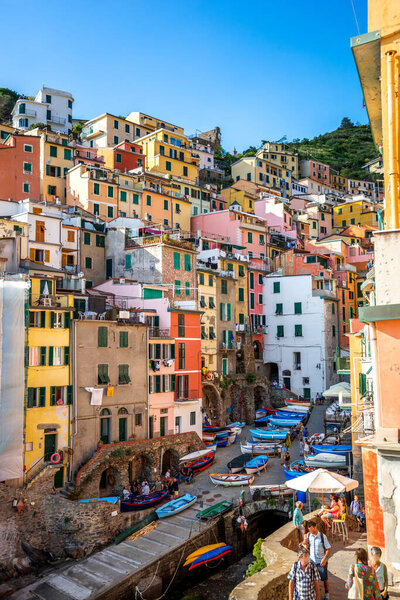 View to Riomaggiore, Cinque Terre, Italy