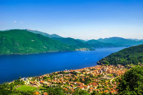 Widok Lago Maggiore Szwajcaria Włochy — Zdjęcie stockowe