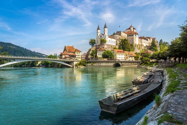 Gereja Dan Kastil Aarburg Swiss — Stok Foto