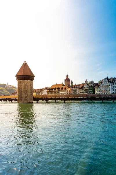 Jembatan Kapel Lucerne Swiss — Stok Foto