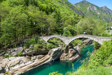 Tessin, İsviçre 'deki güzel Lavertezzo Köyü 