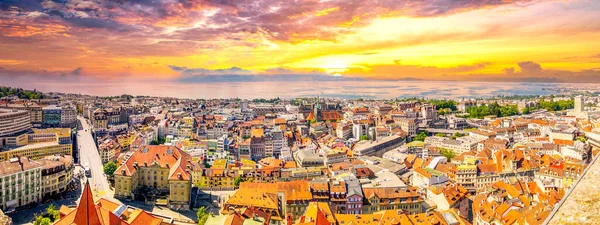 Vista Sobre Lausanne Genf Lake Suíça — Fotografia de Stock