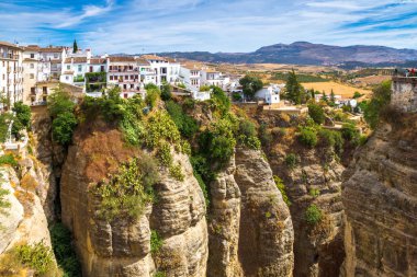 Panorama Beyaz Şehri Ronda, İspanya
