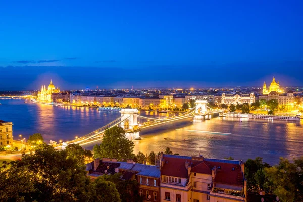 Panorama Vista Sobre Budapeste Fortaleza Hungria — Fotografia de Stock