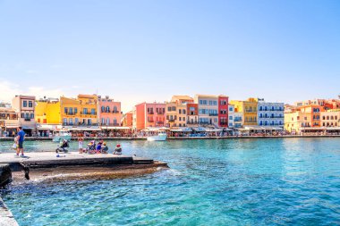 Chania, Girit, Yunanistan 'daki Venedik Limanı 