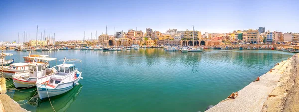 Venetian Harbour Heraklion Kreta Sziget Görögország — Stock Fotó