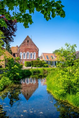 Tarihi şehir Loquard, Krummhoern, Doğu Friesland, Almanya 