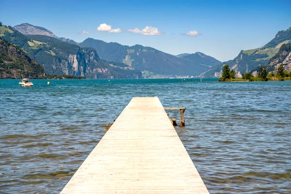 Jezioro Lucerna Panorama Górska Szwajcaria — Zdjęcie stockowe