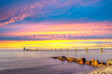 Groemitz Rıhtımı, Mecklenburg Vorpommern, Almanya 