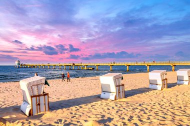Zingst, Baltık Denizi, Almanya 'da Plaj 