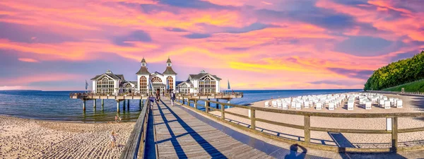 Pier Sellin Island Ruegen Baltic Sea Germany – stockfoto