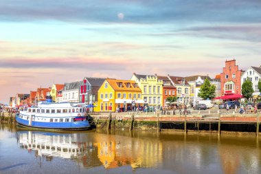 Harbour of Husum, North Sea, Germany  clipart