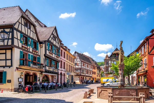 Market Place Kaysersberg Alsace France — Stok fotoğraf