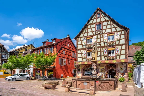Market Place Kaysersberg Alsace France — Stockfoto