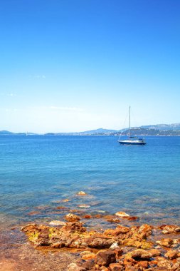 La Ciotat yakınlarındaki plaj, Güney Fransa 