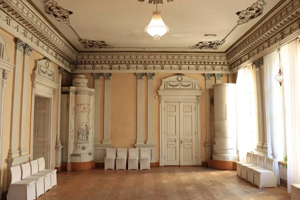 Heating Stove Installed Hall Stameriene Palace Located Latvian Village Vecstameriena — Stock Photo, Image