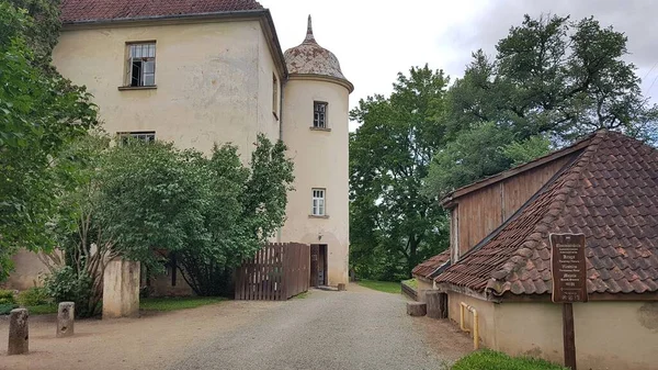 Tower Jaunpils Castle Stower Garden Tools Latvian Village July 2019 — Stock Photo, Image