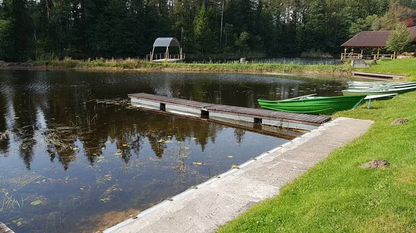 Aan Kust Van Lake Vanadzin Letland Ridelu Dzirnavas Cope Een — Stockfoto
