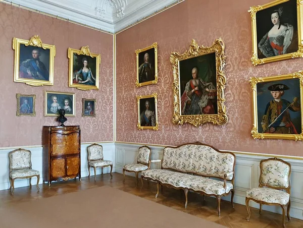 Luxuriöses Interieur Der Zimmer Schloss Rundale Lettland Frühjahr 2019 — Stockfoto