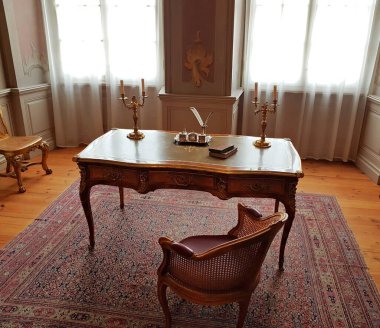 Lüks odalar ve Letonya 'daki Rundale kalesinin içi çok güzel. Mayıs 2019.