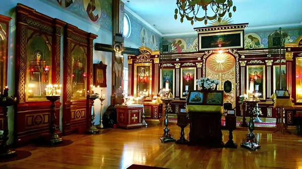Brandende Kaarsen Jurmala Tempel Van Heilige Prins Vladimir Van Stad — Stockfoto