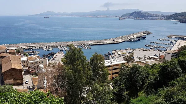 Skikda Şehrinin Yakınındaki Balıkçı Limanının Panoraması Cezayir Nisan 2018 — Stok fotoğraf