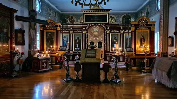 Verlichte Kaarsen Orthodoxe Kerk Letse Stad Jurmala Het Najaar Van — Stockfoto