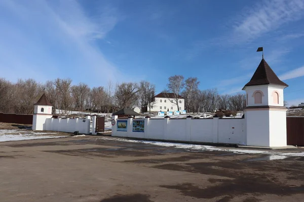 Защитная Низкая Стена Вокруг Белогорского Монастыря России Февраль 2020 — стоковое фото