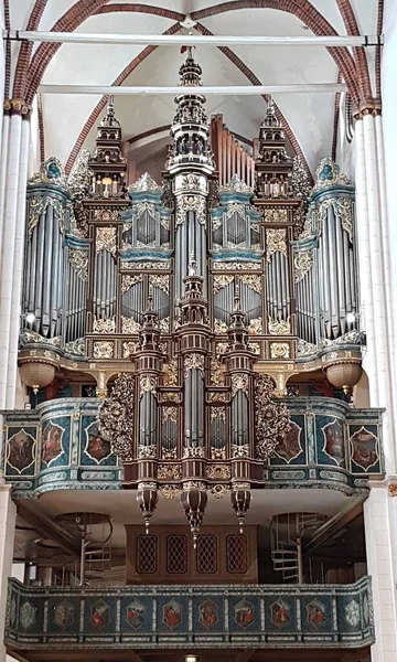 Domkyrkans Vackra Gamla Orgel Riga Lettland Maj 2019 — Stockfoto
