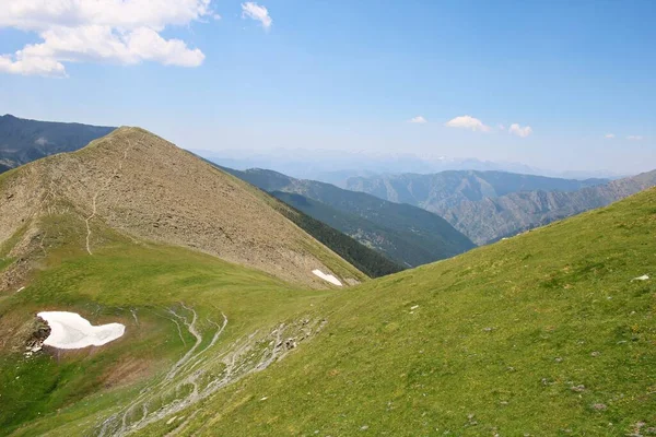 Beautiful Panorama Top Pyrenees Mountains Sunny Day — Stock Photo, Image