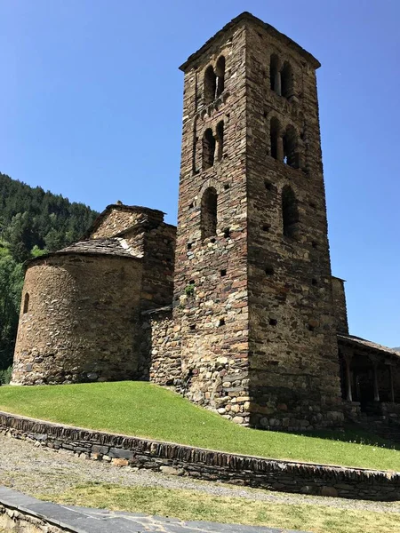 Very Old Church John Picturesque Mountainous Place Canillo Andorra June — Stock fotografie