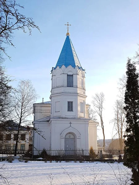 Orthodox Nicholas Church Winter Small Town Tukums Latvia February 2019 — стоковое фото