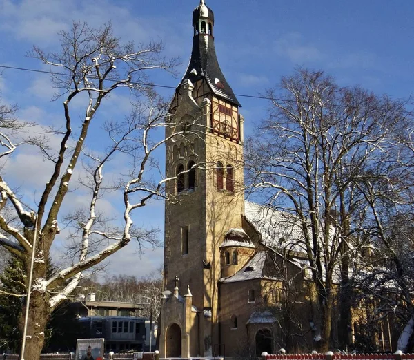 Die Katholische Kirche Von Dubulti Einem Sonnigen Wintertag Jurmala Lettland — Stockfoto