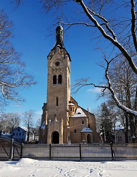 Dubulti Catholic Church Sunny Winter Day Jurmala Latvia January 2019 —  Fotos de Stock