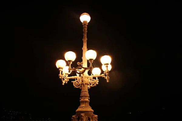 Старі Вуличні Ліхтарі Вулицях Міста Нагадування Про Минулі Роки — стокове фото