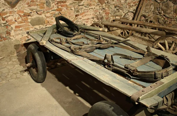 Paardenhalsklemmen Andere Uitrusting Voor Paarden Die Een Stal Een Kar — Stockfoto