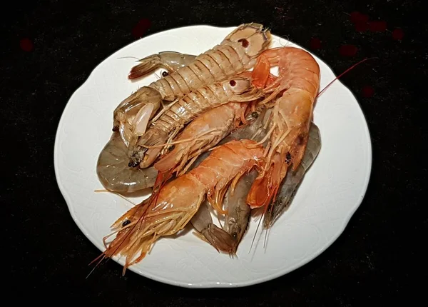 Large Tiger Prawns Delicious Seafood Delicacy Gourmets Lovers Asian Cuisine — Φωτογραφία Αρχείου