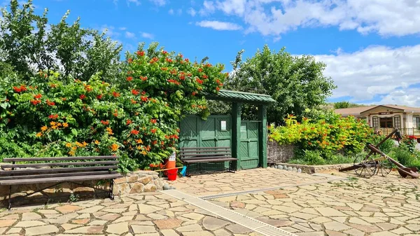 Beautiful Landscape Houses Don Cossacks Russian Village Starozolotovskaya June 2022 — Foto de Stock