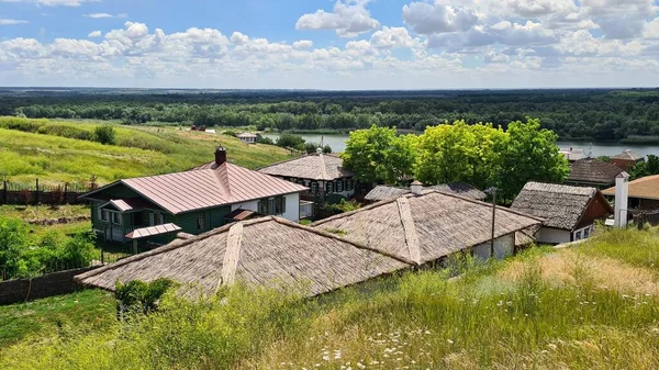 Beautiful Landscape Houses Don Cossacks Russian Village Starozolotovskaya June 2022 — Fotografia de Stock