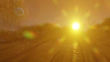 Güneşin ışınları buğday sabah kulaklarına düşer.