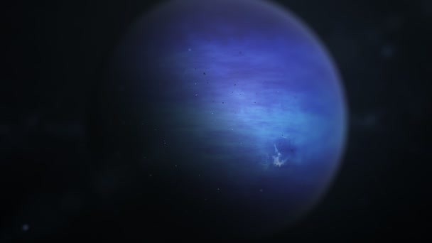 Concepto Cosmos. Vuelo sobre el planeta Neptuno — Vídeos de Stock