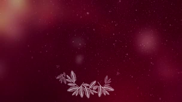 赤い背景でお祝いのメリークリスマス。碑文が見える — ストック動画
