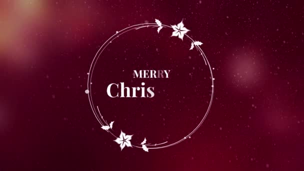 Felicitaciones Feliz Navidad en un fondo rojo. Aparece la inscripción — Vídeo de stock