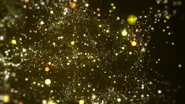 Golden animated abstract figure on a black background — Vídeo de Stock