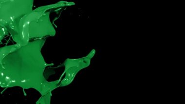 Makro fotoğrafçılıkta yeşil boya damlaları